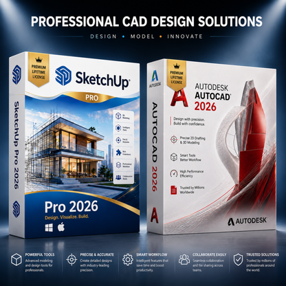 Professional CAD Design Pack | AutoCAD 2026 + SketchUp Pro 2026
