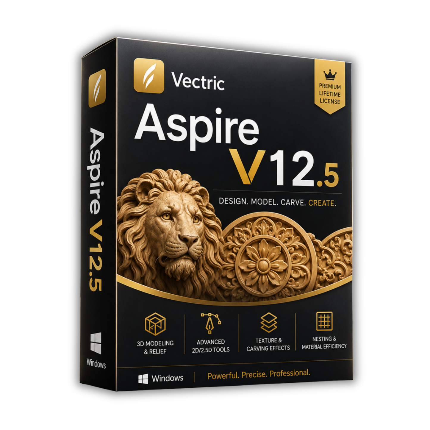 Vectric Aspire 12.5 CNC Design & Toolpath Software (Lifetime Access, Instant Download)