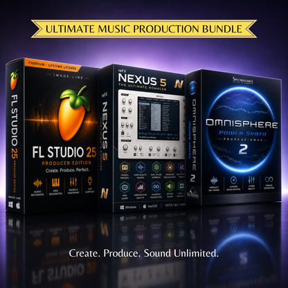 FL Studio 25 + Nexus 5 + Omnisphere 2 Music Production Bundle | Lifetime Access