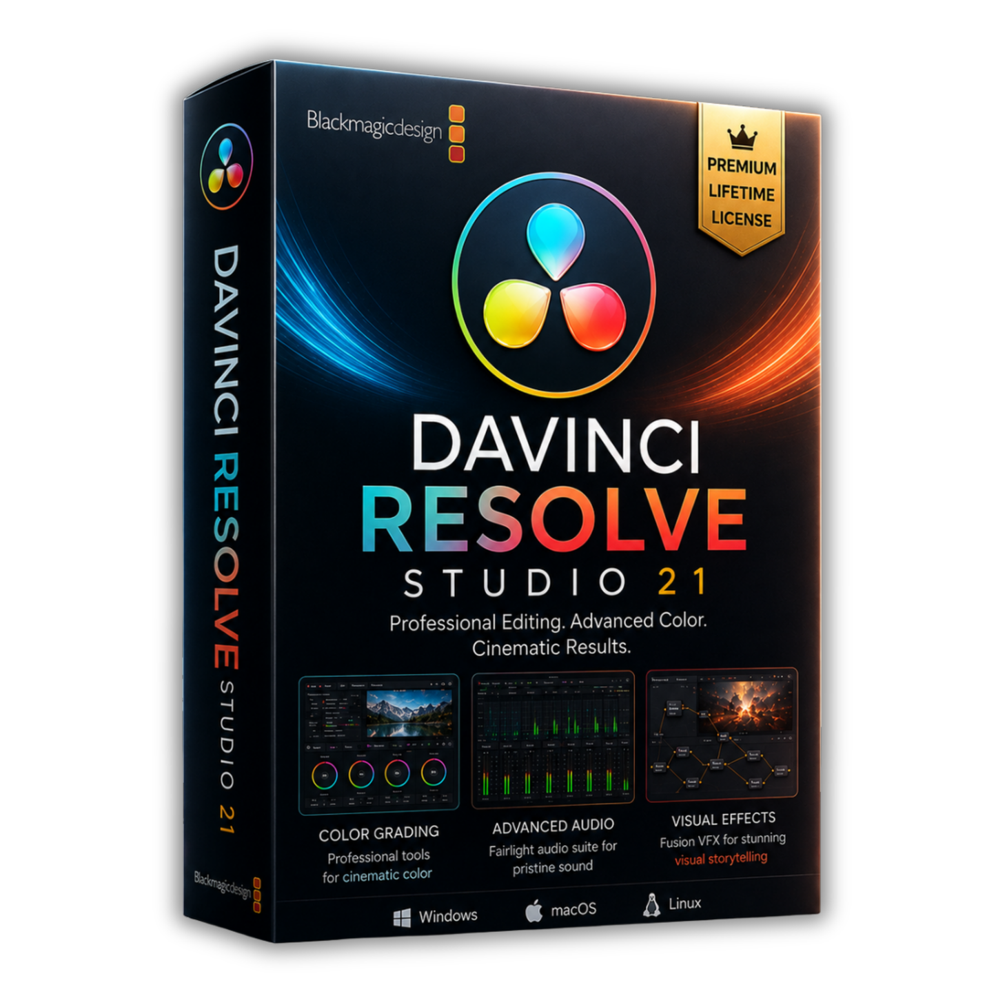 DaVinci Resolve Studio 21 - Lifetime License for Windows & macOS (Instant Download)
