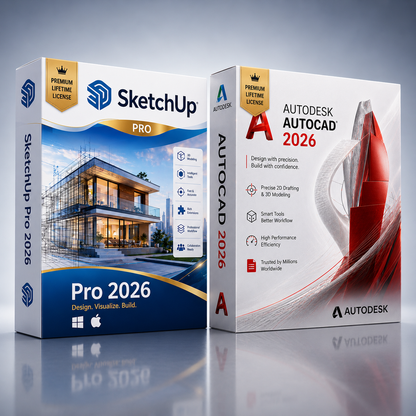 Professional CAD Design Pack | AutoCAD 2026 + SketchUp Pro 2026
