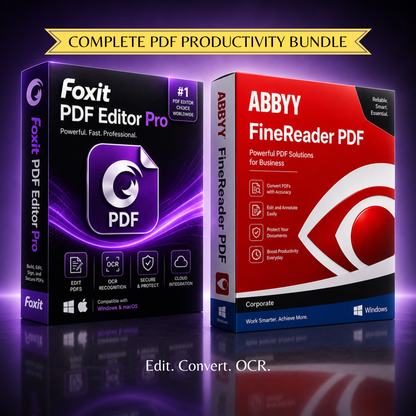 Foxit PDF Editor Pro + ABBYY FineReader PDF | PDF Editing & OCR Bundle